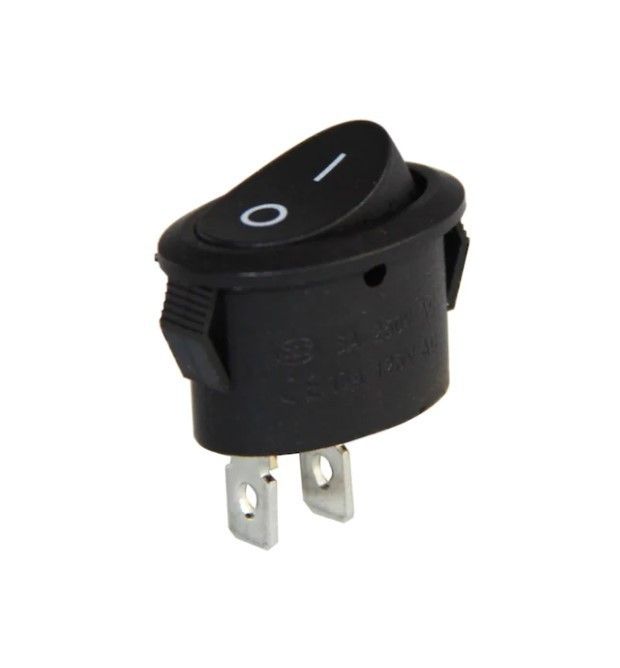 IC134C Oval Işıksız Anahtar ON-OFF 2P Siyah
