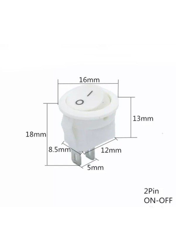 IC134E Mini Yuvarlak Işıksız Anahtar On-Off 2P Bey