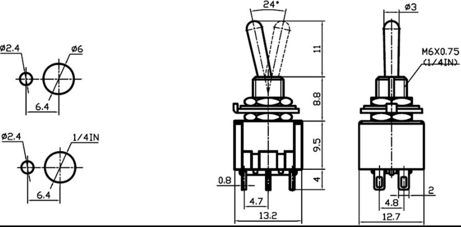 IC144A Toggle Switch 6P ON-OFF Kaliteli MTS-202