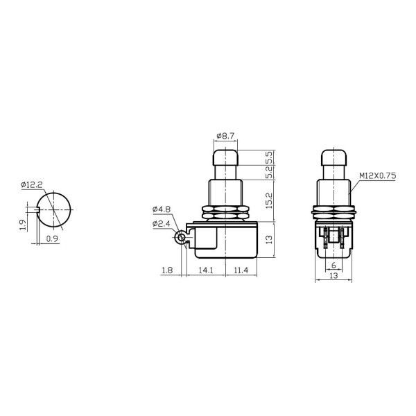 IC148J  Pedal Switch 12mm Yaylı