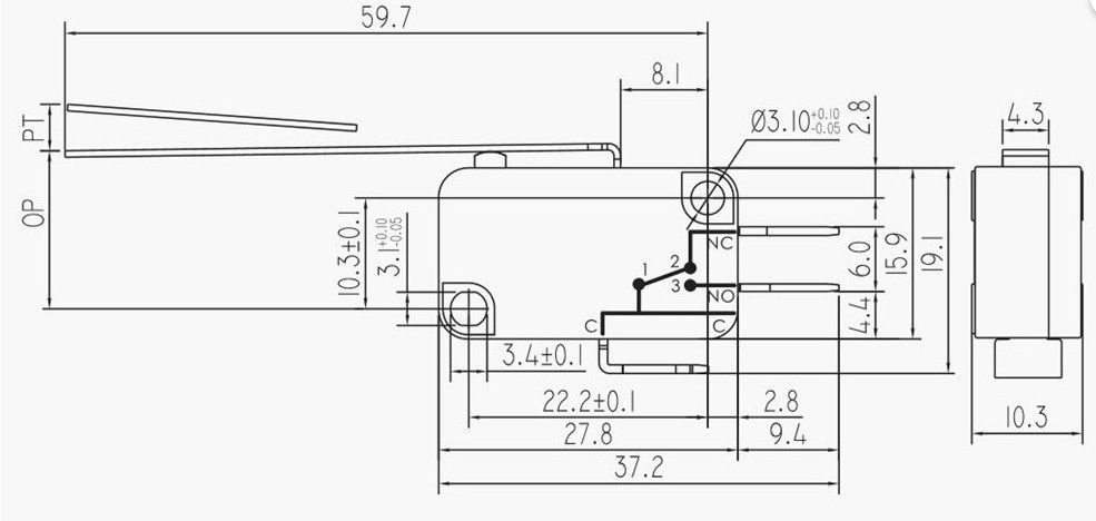 IC170 Mikro Switch Büyük Mandallı Uzun Tip