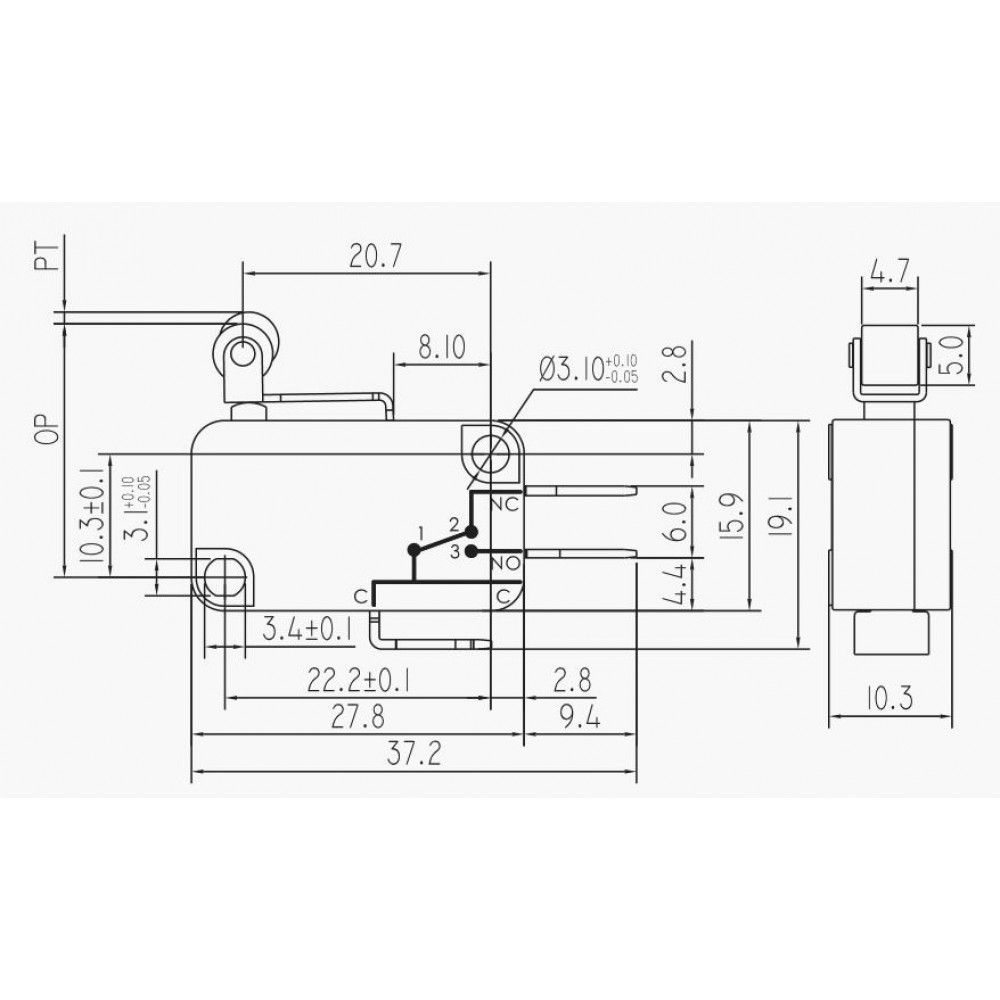 IC172 Micro Switch Mandallı Kısa Makaralı
