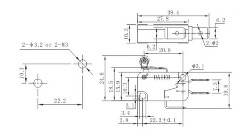 IC176B Micro Switch Tekerlekli Uzun Makaralı