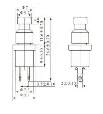 IC177 Mavi 7x28mm Mini Push Buton