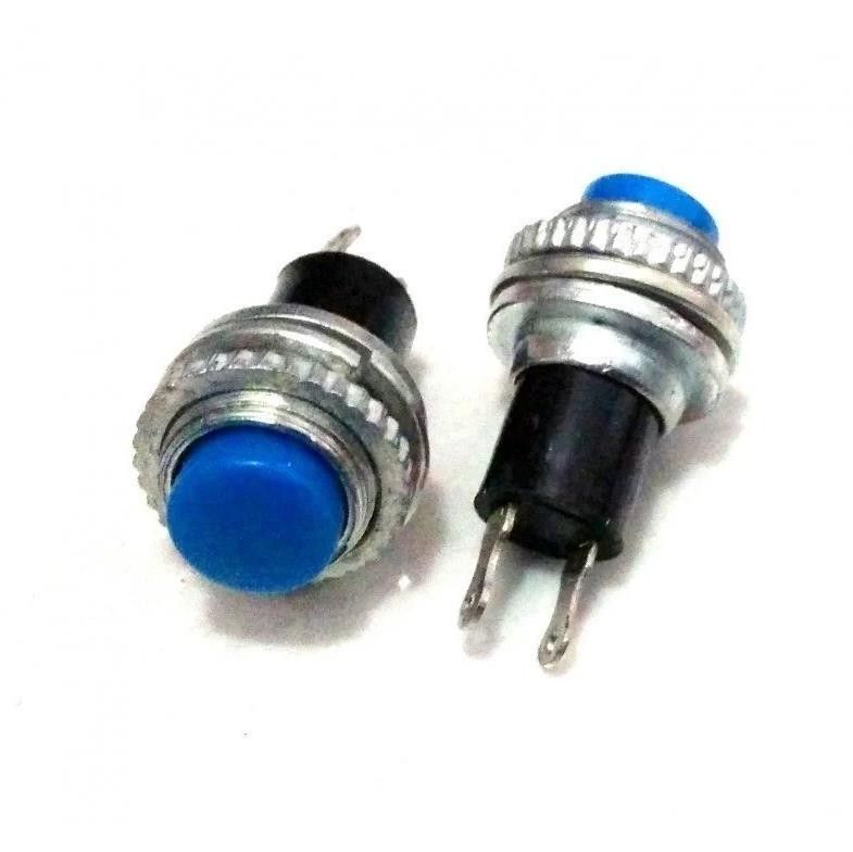 IC179-1 Metal Push Buton Mavi Orta Boy Üst Somunlu