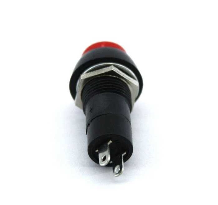 IC186 Yuvarlak Yaylı Push Buton Kırmızı 12mm