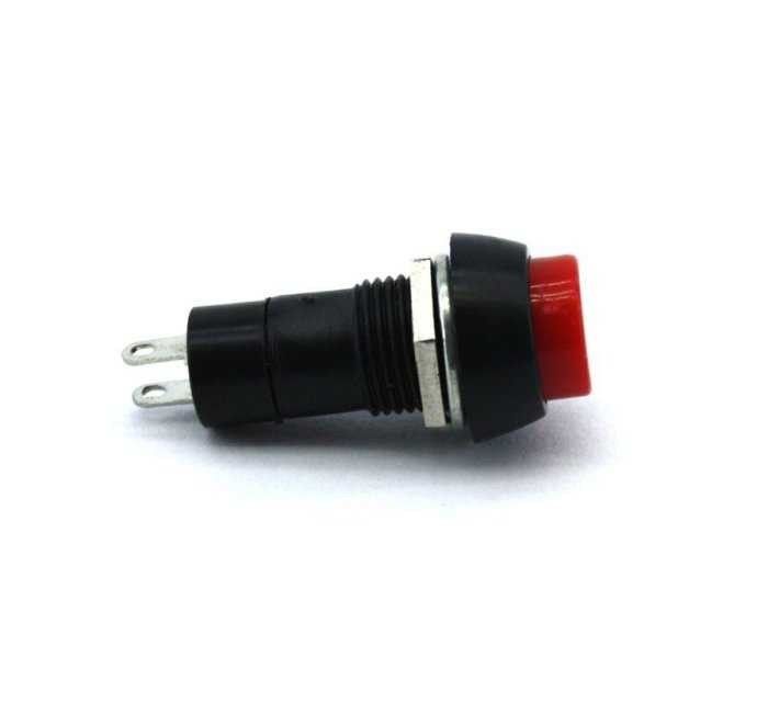 IC186 Yuvarlak Yaylı Push Buton Kırmızı 12mm
