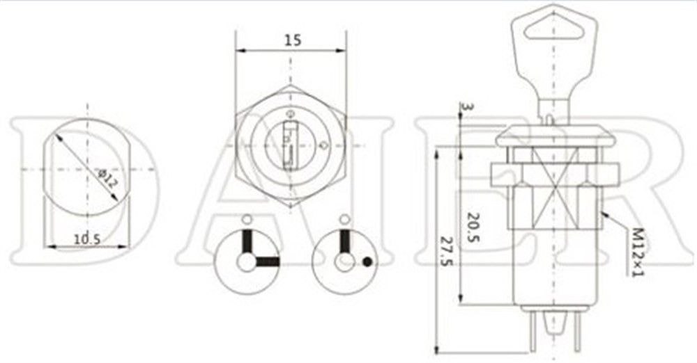 IC195C Anahtarlı Switch 19mm 0-1