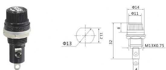 IC236 Sigorta Yuvası Büyük 6x30mm
