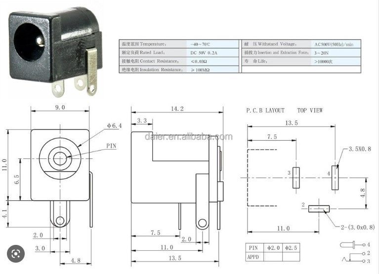 IC255 2.1mm Erkek Şase Adaptör Soket