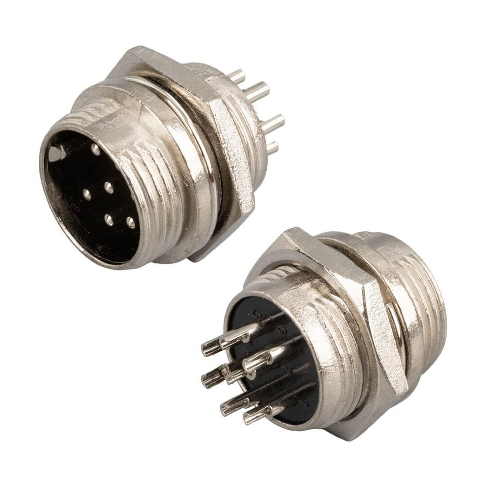 IC261M 12mm 7 Pin Mini Mayk Fiş Şase Monte Erkek