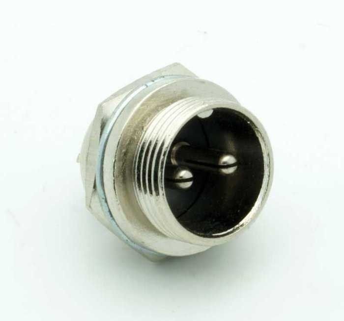 IC261M 16mm 2 Pin Mayk Fiş Şase Monte Erkek