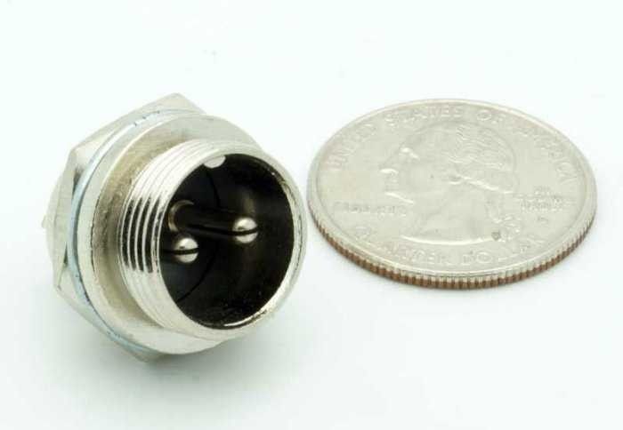 IC261M 16mm 2 Pin Mayk Fiş Şase Monte Erkek