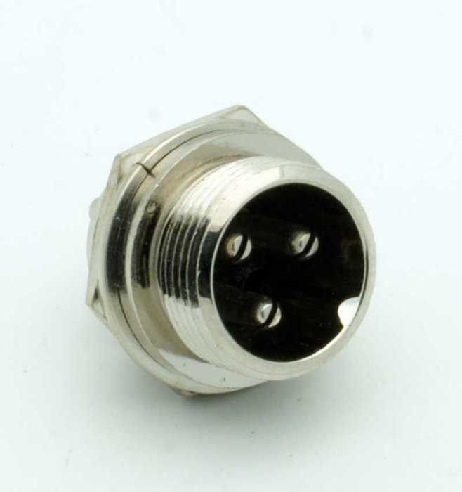 IC261M 16mm 3 Pin Mayk Fiş Şase Monte Erkek