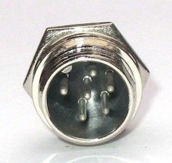 IC261M 16mm 6 Pin Mayk Fiş Şase Monte Erkek