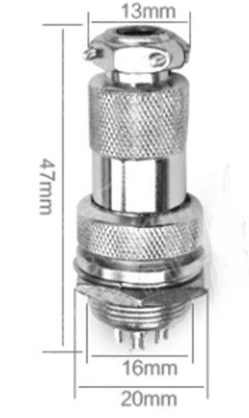 IC261M 16mm 7 Pin Mayk Fiş Kablo Monte Dişi