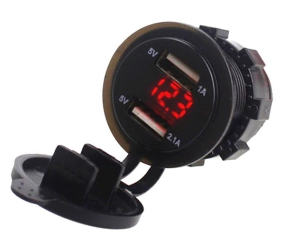 IC266D Pano Tipi Voltmetreli İkili USB