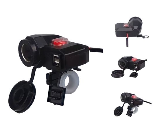 IC266F-1 Motorsiklet Usb Şarj Seti Anahtarlı