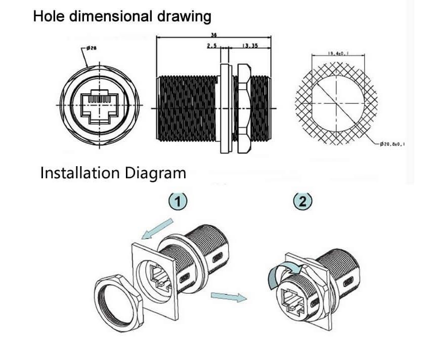 IC266H Pano Tipi RJ45 Soketi IP67