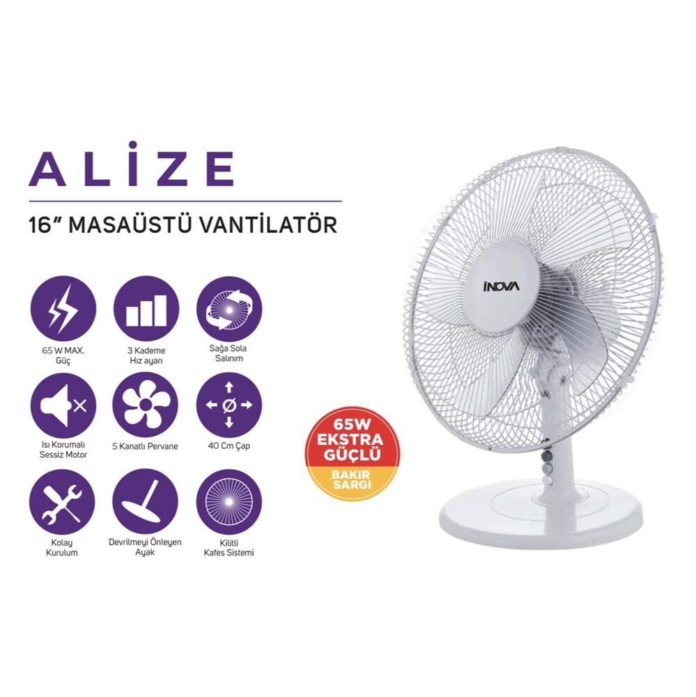 İnova Alize 16" Masaüstü Vantilatör