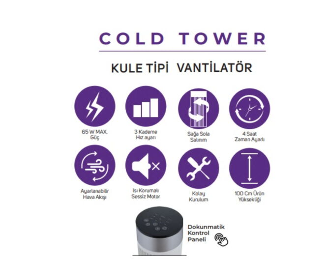 İnova Cold Tower Kule Tipi Kumandalı Vantilatör
