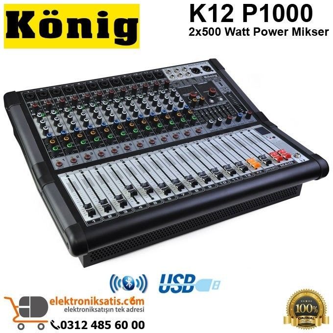 König K-12P1000FX  2x500W 12 Kanal Power Mixer