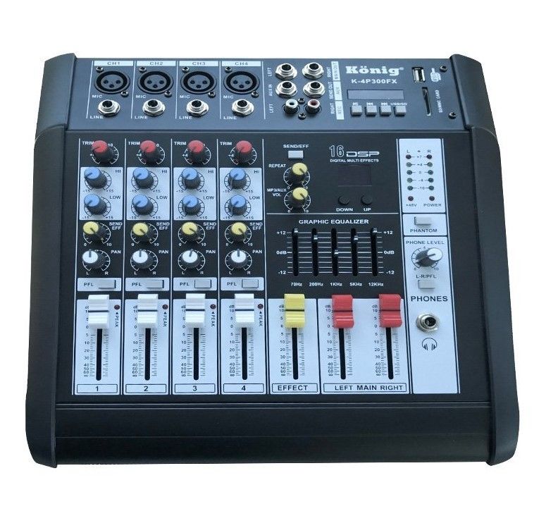 König K-4 P300FX 2x150W 4 Kanal Power Mikser