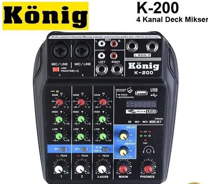 König K-400 USB 4 Kanal Dec Mikser