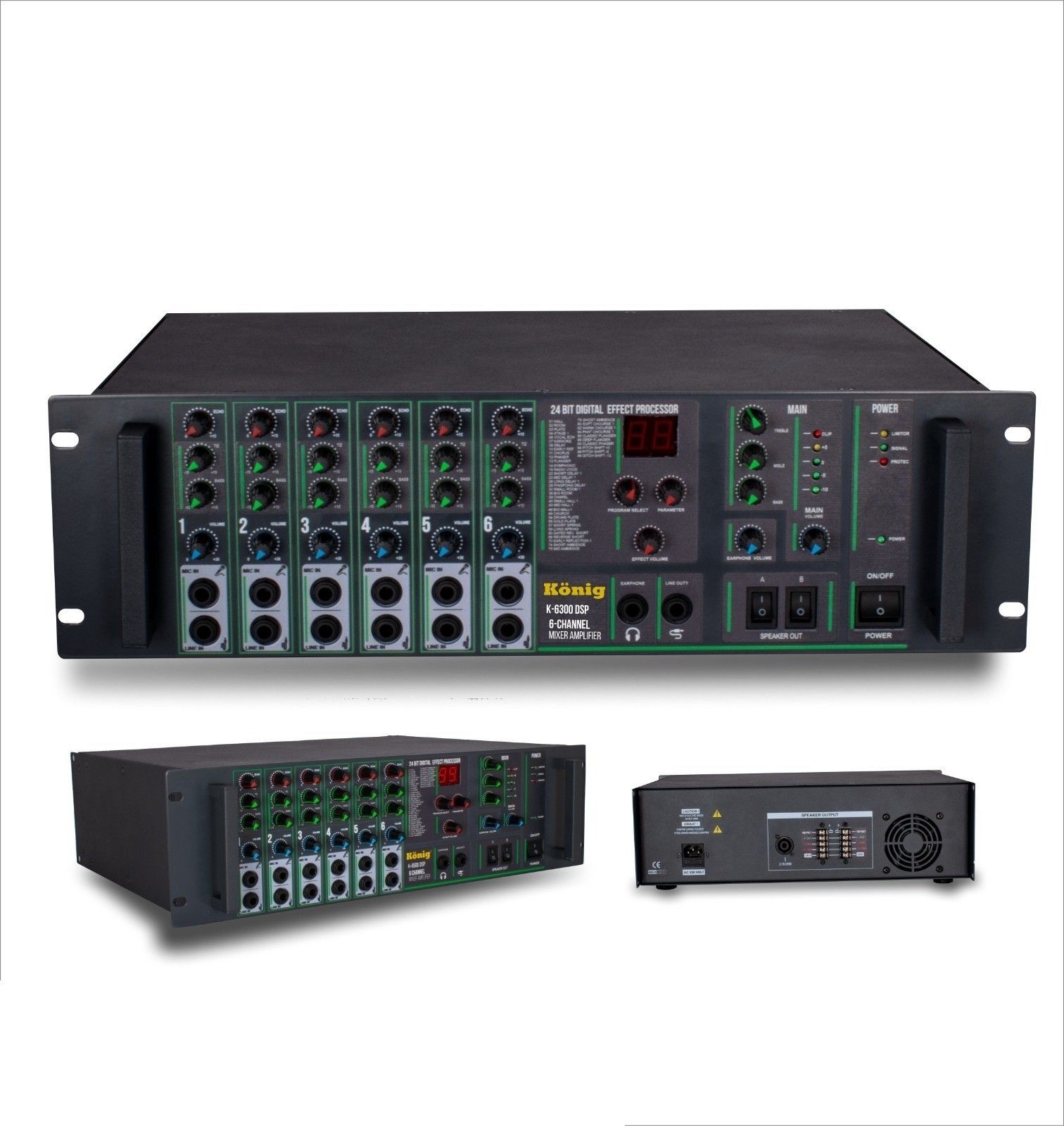 König K-6300 DSP 4-8 Ohm 300W 6 Kanal Anfi