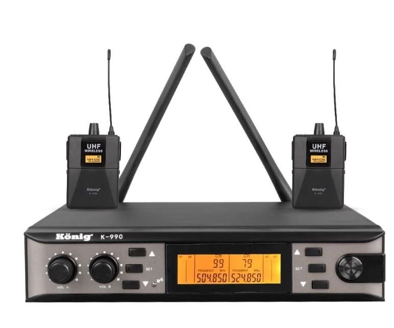 König K-990 Y-Y UHF Çift Kanal 2 li Yaka Mikrofonu