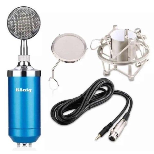 König K-CM502 Condenser Kayıt Mikrofonu (Mavi)