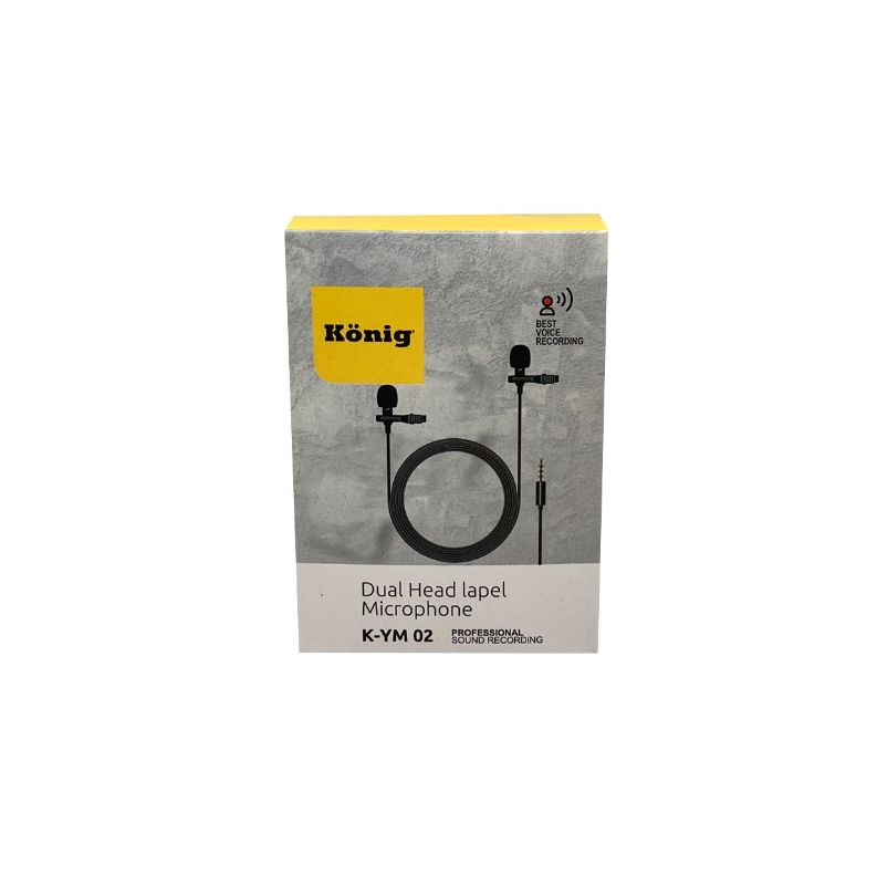 König K-YM02 Youtuber Pc Telefon 2 li Yaka Mikrofo