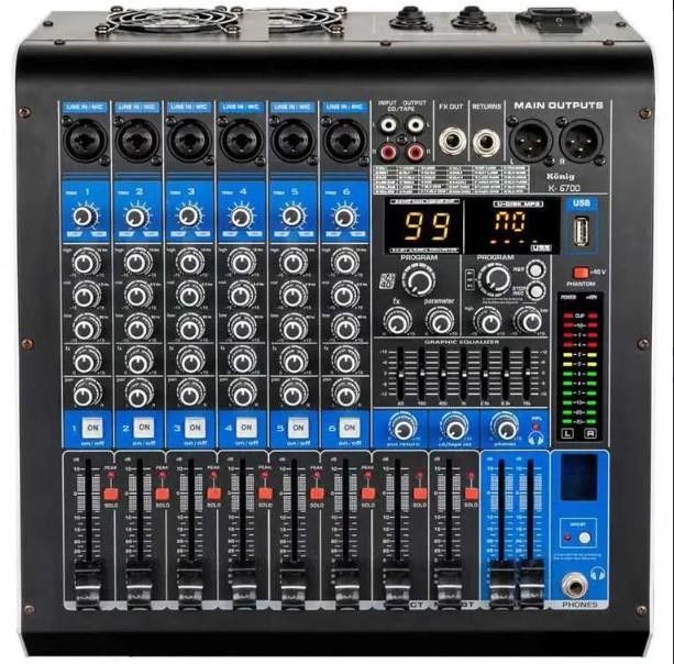 König KA6701 2x350W 6 Kanal Power Mikser