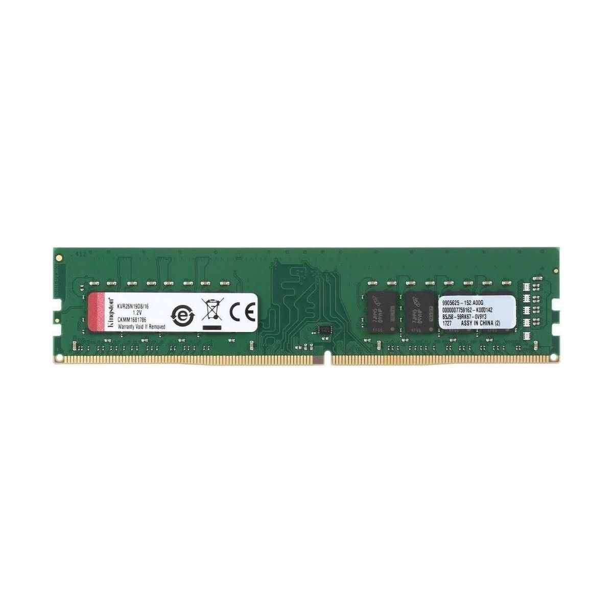 Kingston 16 Gb DDR4 2666 Mhz CL19 UDIMM Pc Ram