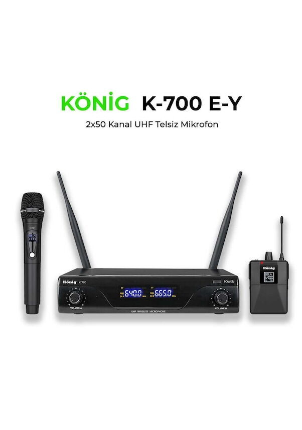 König K-700 1 El 1 Yaka UHF Telsiz Mikrofon Seti