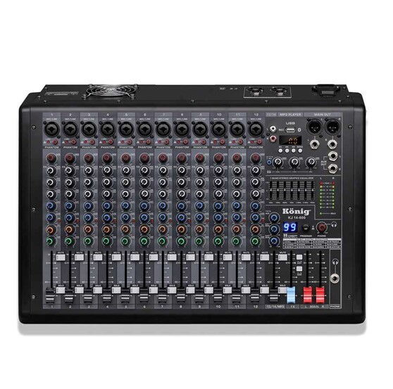 König KJ-14-600 2x600W 14 Kanal Power Mikser