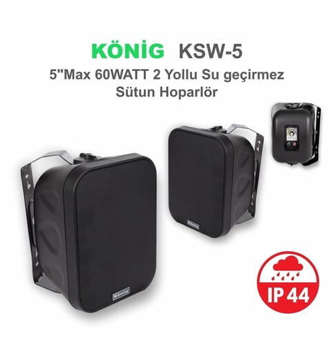 König KSW-5 5" 150W IP44 İkili Sütun Hop. Siyah
