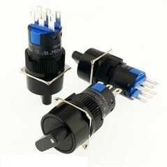 LAS1-AY-22X-31 16mm Buton ON-OFF-ON 2NO/2NC Yuvarl