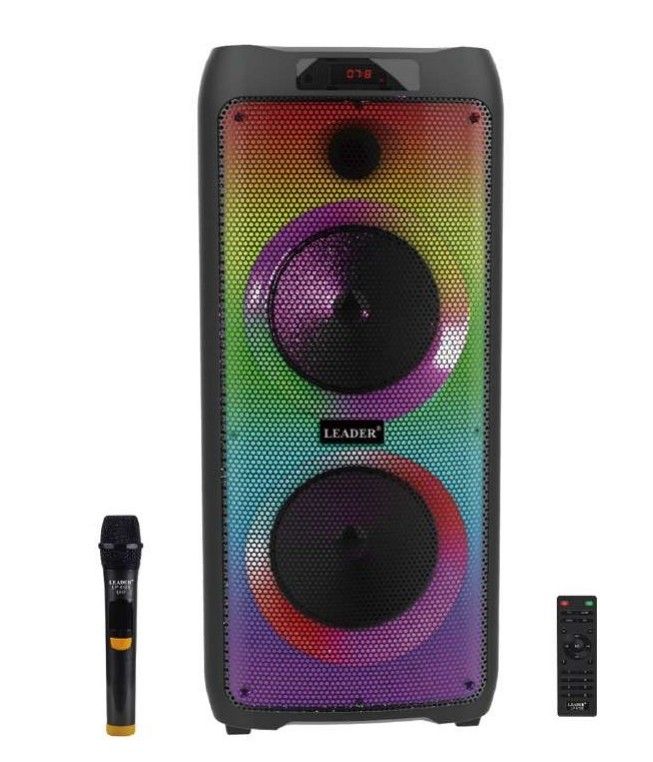 Leader LP-8100 8"x2 RGB Taşınabilir Ses Sistemi