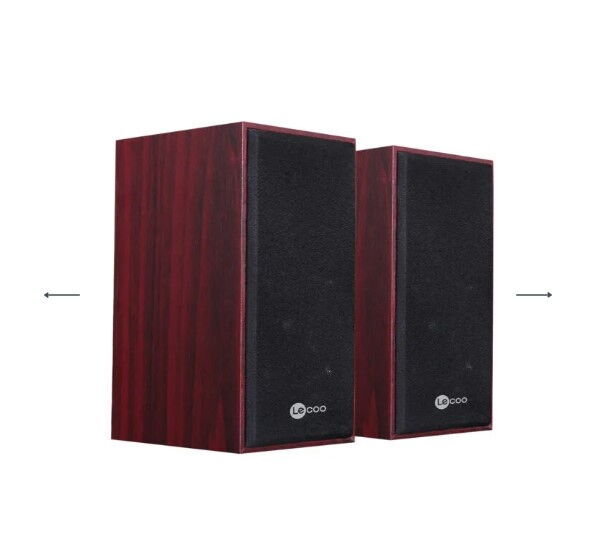 Lecoo DS105 6W 1+1 Klasik Kırmızı Ahşap Hoparlör