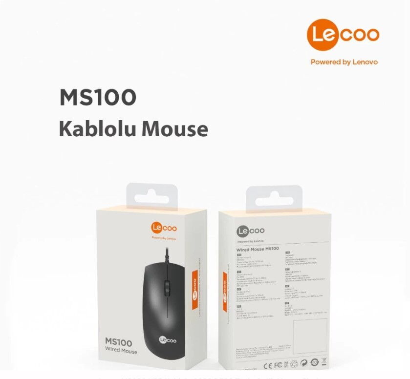 Lecoo MS100 Kablolu Mouse Siyah