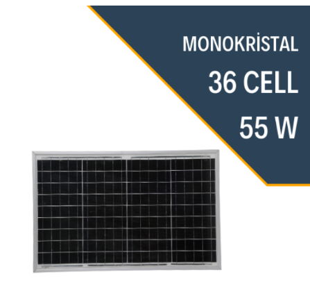 Lexron 55W Monokristal Güneş Paneli