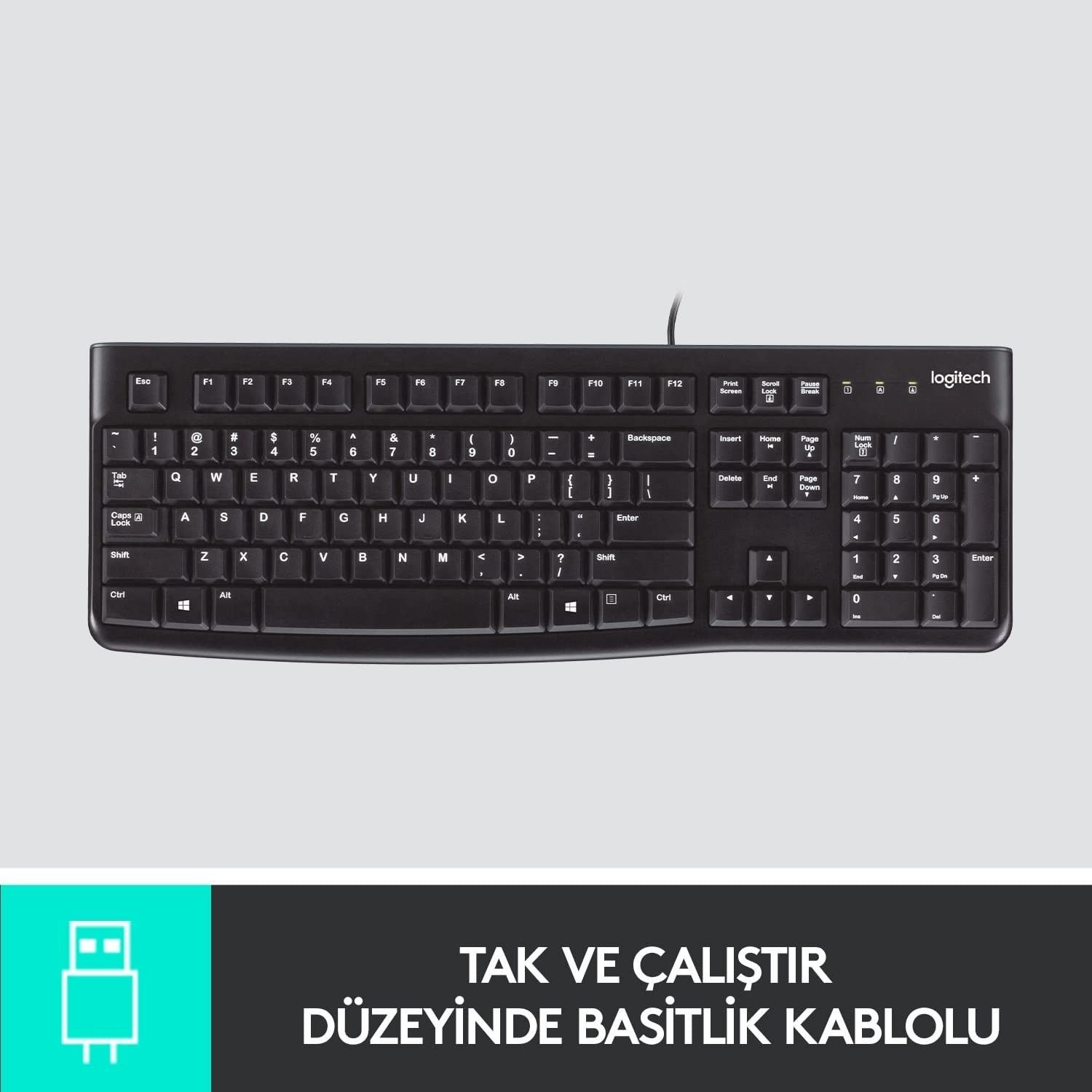 Logitech K120 Kablolu Siyah Klavye