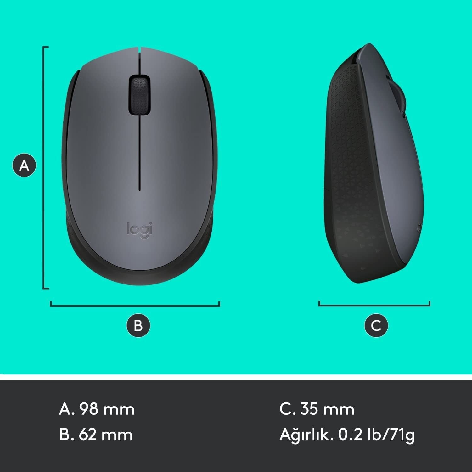 Logitech M170 Kablosuz Mouse Siyah