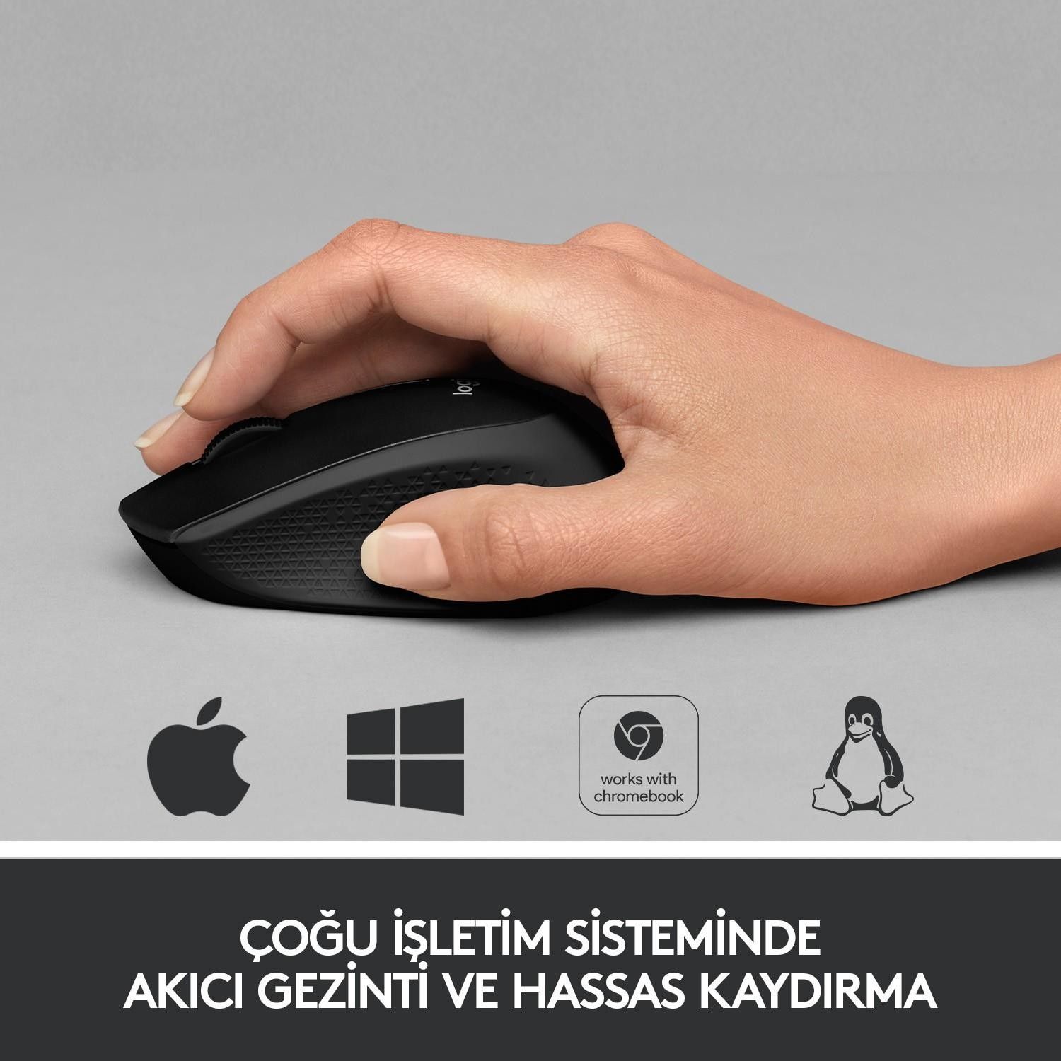 Logitech M330 Silent Kablosuz Mouse Siyah