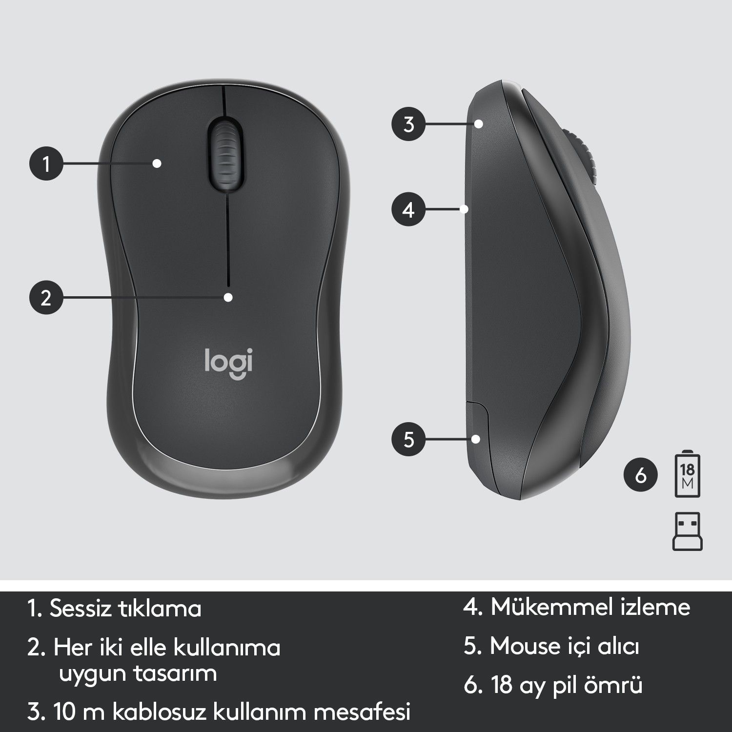 Logitech MK295 Kablosuz Klavye Mouse Set