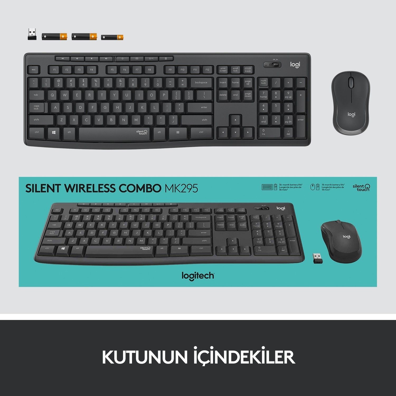 Logitech MK295 Kablosuz Klavye Mouse Set