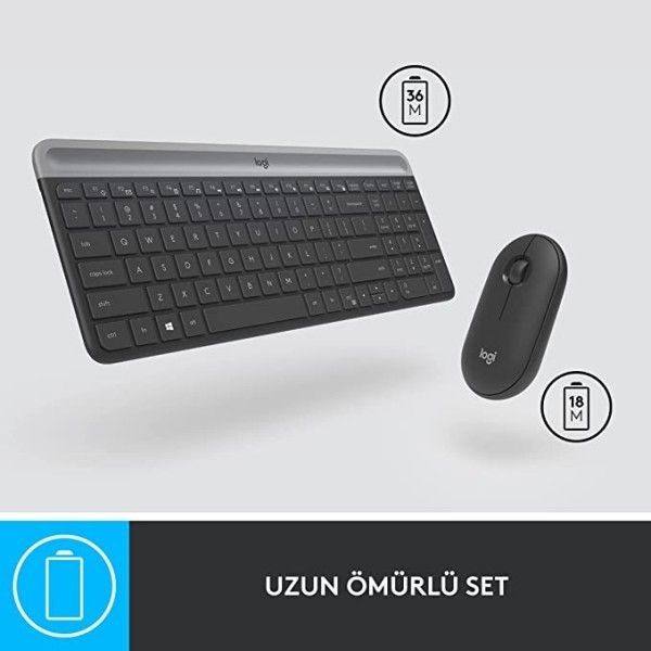 Logitech MK470 Kablosuz Klavye Mouse Seti Beyaz