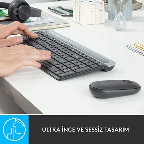 Logitech MK470 Kablosuz Klavye Mouse Seti Beyaz