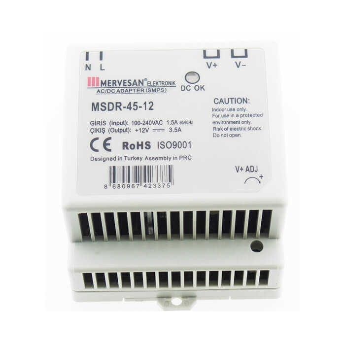 Mervesan MSDR-45-12  45W 12VDC Ray Tipi AC/DC Adap